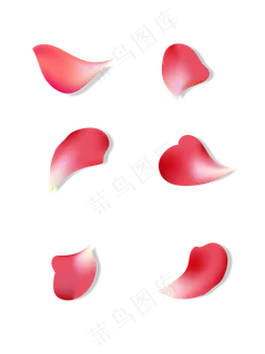 花瓣玫瑰花瓣红色渐变矢量可编辑,免抠元素