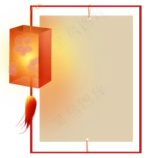 中国风红灯笼边框,免抠元素