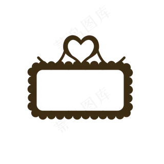 卡通心形圆角矩形优惠券促销边框