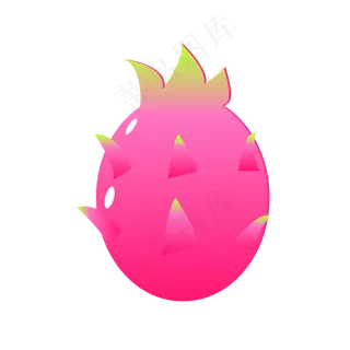 夏季水果矢量扁平风格火龙果