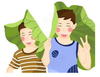 夏日小朋友开心拍照