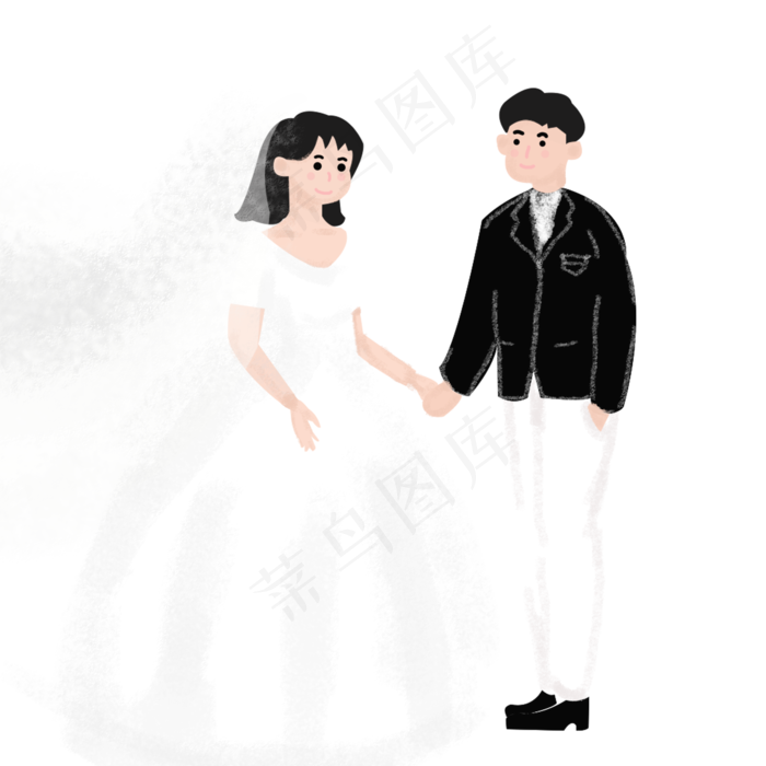 简约插画情侣设计元素