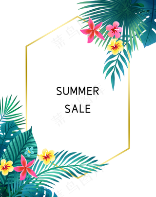 热带植物边框,免抠元素