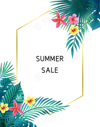热带植物边框,免抠元素
