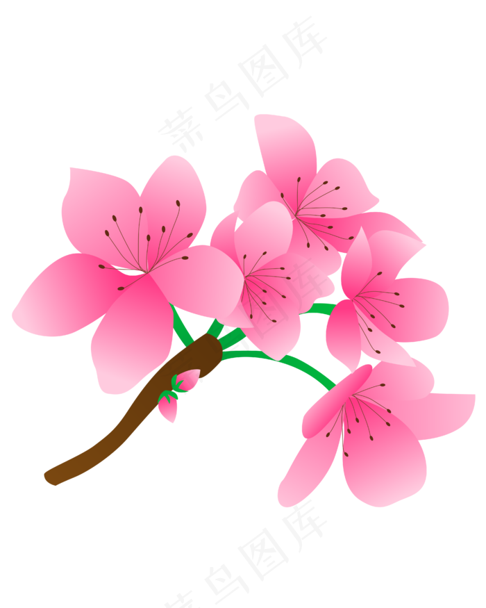 矢量免扣粉色桃花(4167*5208px 300 dpi )ai矢量模版下载