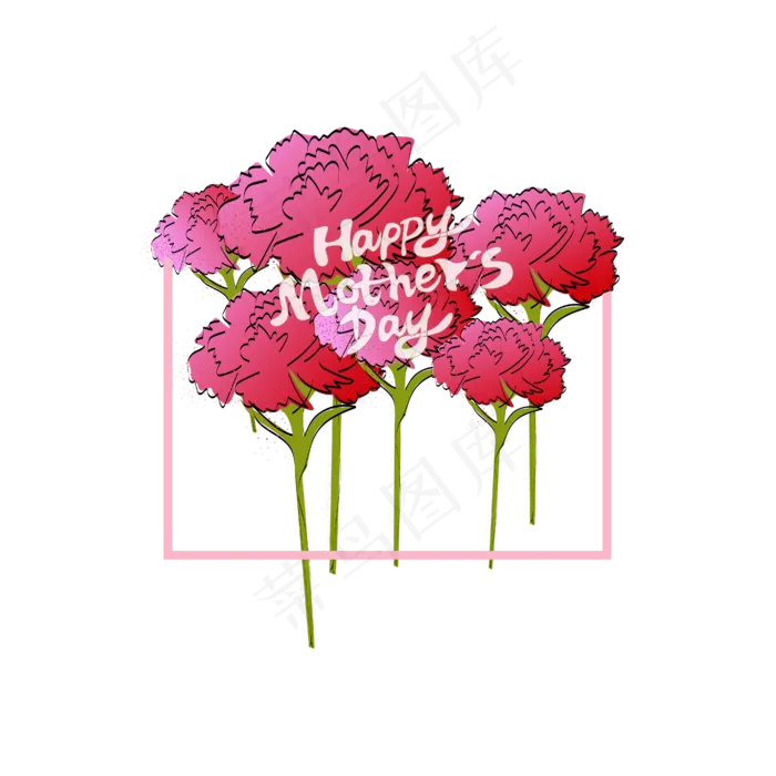 花装饰图案小粉花丝带(4167*4167px 300 dpi )ai矢量模版下载