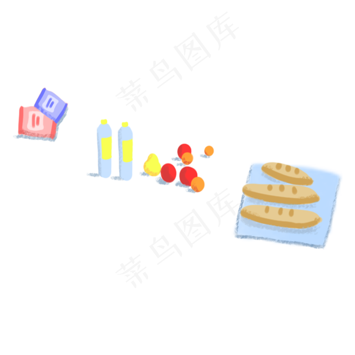 彩色创意美食水果元素(2000X2000(DPI:300))psd模版下载