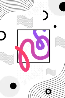 孟菲斯渐变线条印花底纹,免抠元素