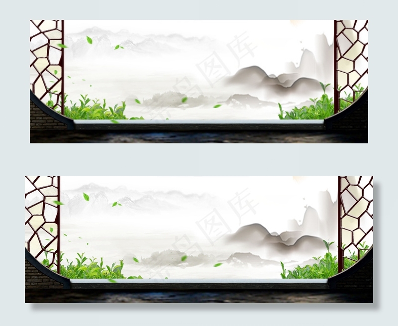茶叶门框文艺古风banner