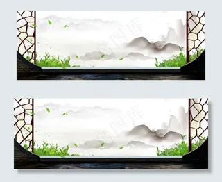 茶叶门框文艺古风banner