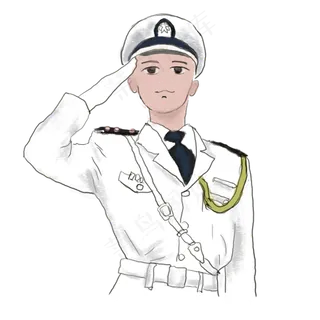 海军敬礼矢量元素 海军敬礼矢量元素