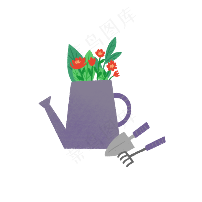手绘可爱园艺工具