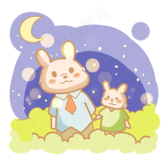 看星星的兔子父子