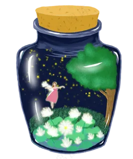 梦幻微观瓶子中的荷花世界PNG 梦幻微观瓶子中的荷花世界PNG