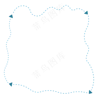 简约蓝色边框标题框箭头框