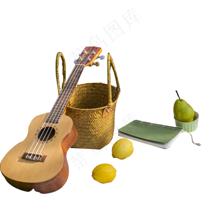 手提琴和梨子免抠图