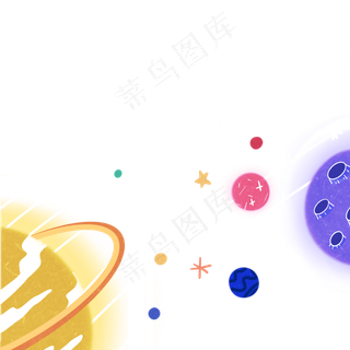 彩色创意科技星球元素,免抠元素