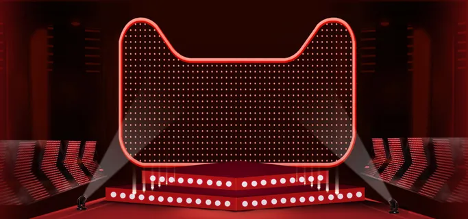 淘宝手机数码电器红色立体banner