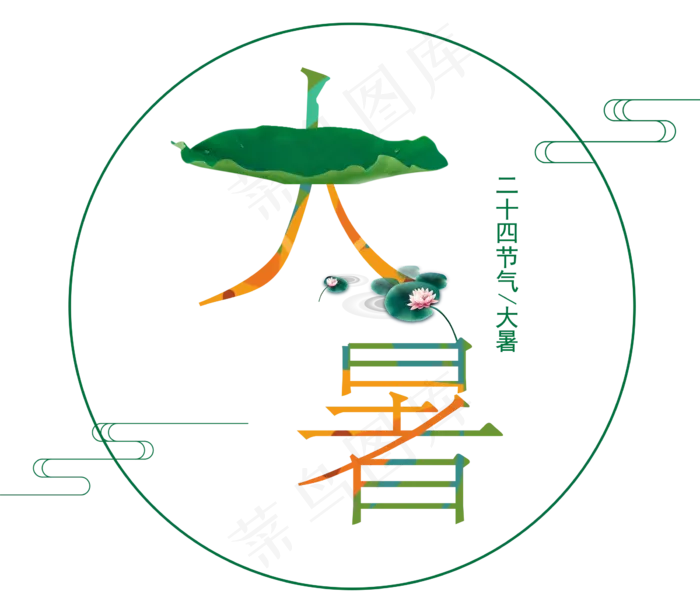 二十四节气大暑艺术字(2300X2000(DPI:300))psd模版下载