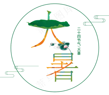 二十四节气大暑艺术字