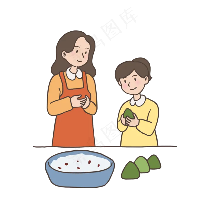 端午节母女包粽子免抠元素下载(2000X2000(DPI:300))psd模版下载
