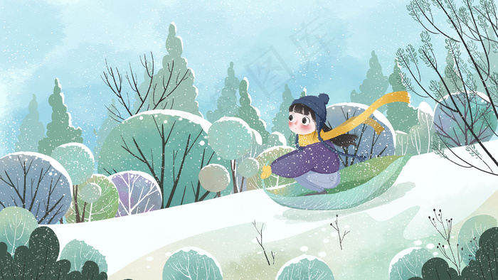 唯美冬季户外滑雪