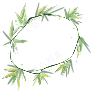 水粉竹子标题框