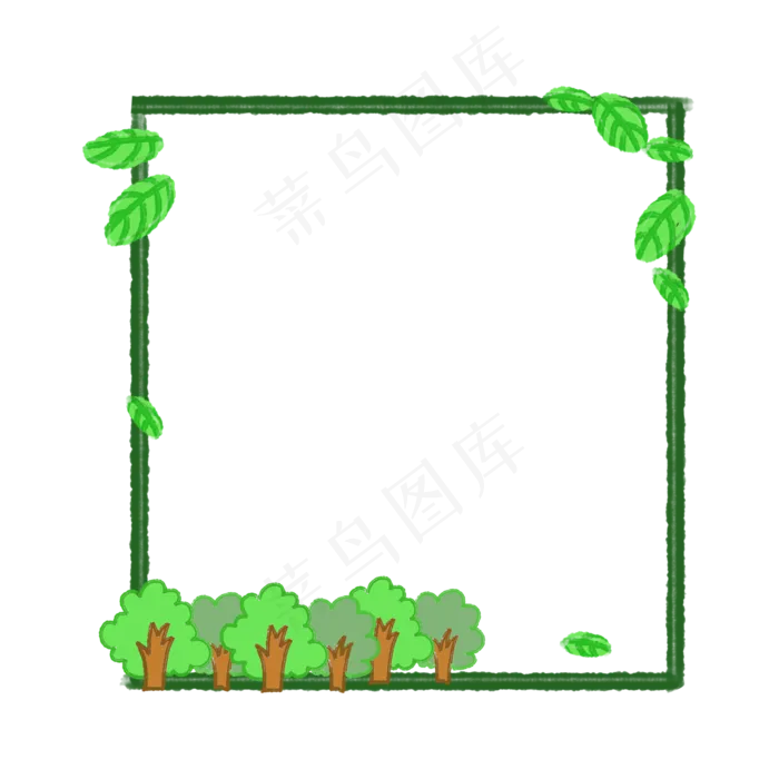 大树树叶边框(2000X2000(DPI:300))psd模版下载