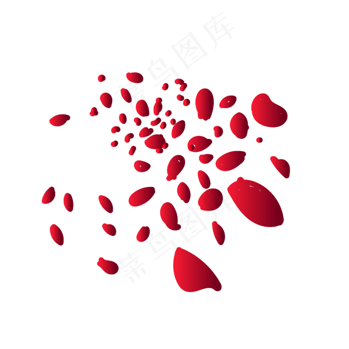 飘散的玫瑰花瓣七夕情人节(4167*4167px 300 dpi )ai矢量模版下载