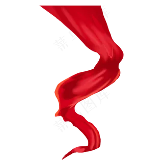 绸带绸缎红色绸带装饰,免抠元素