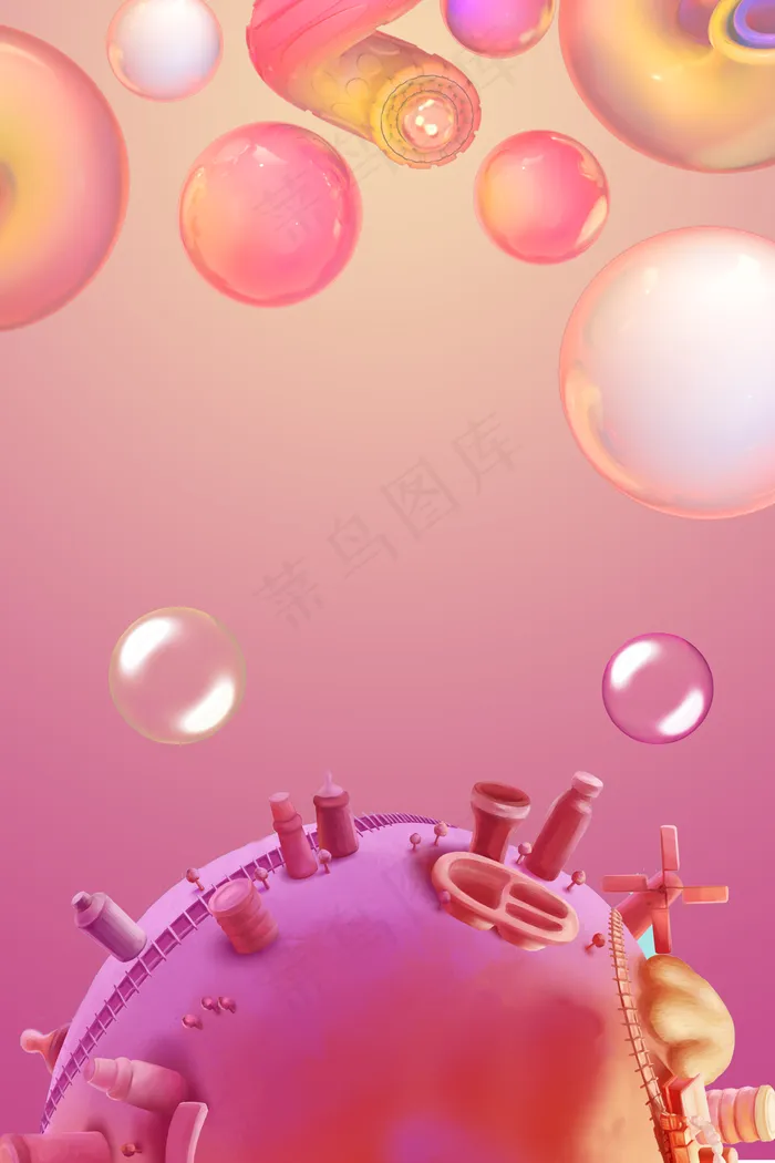 c4d电商泡泡(3545*5315px 	      )psd模版下载