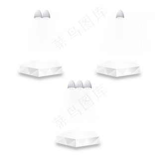 舞台灯光套3组白色时尚5边形电商�,免抠元素