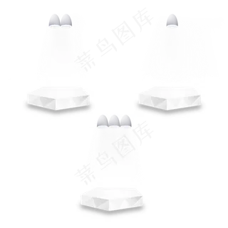 舞台灯光套3组白色时尚5边形电商�,免抠元素