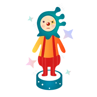 矢量手绘卡通免扣小丑