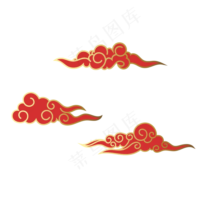 新年祥云元素,免抠元素(2000*2000px 300 dpi )ai矢量模版下载
