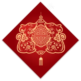 鼠年新年剪纸风格素材,免抠元素