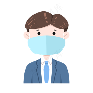 抗击肺炎戴口罩的人,免抠元素