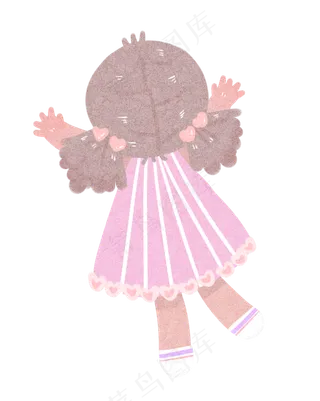 六一儿童节小女孩背影