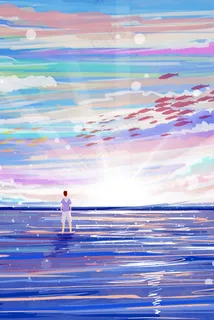 面朝大海阳光云朵治愈系 面朝大海阳光云朵治愈系