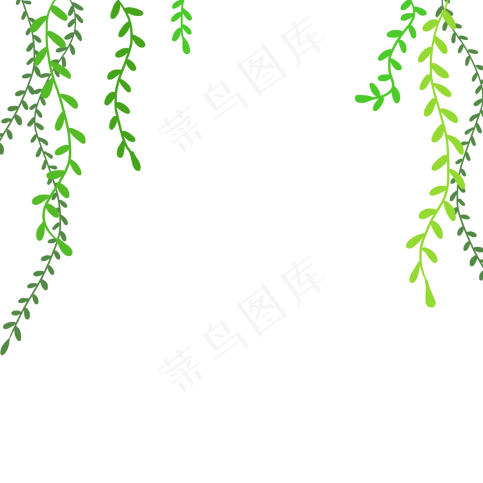 卡通绿色植物藤蔓,免抠元素