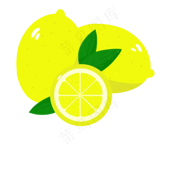 清新新鲜柠檬与柠檬片(2000*2000px 72 dpi )psd模版下载