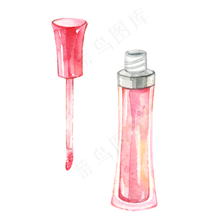 女生小清新水彩口红液,免抠元素