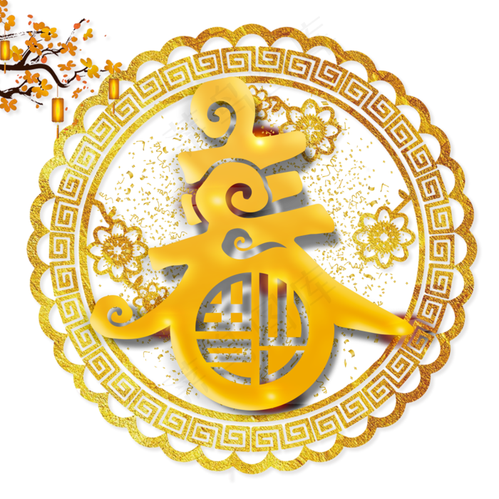 春节春字金色大气