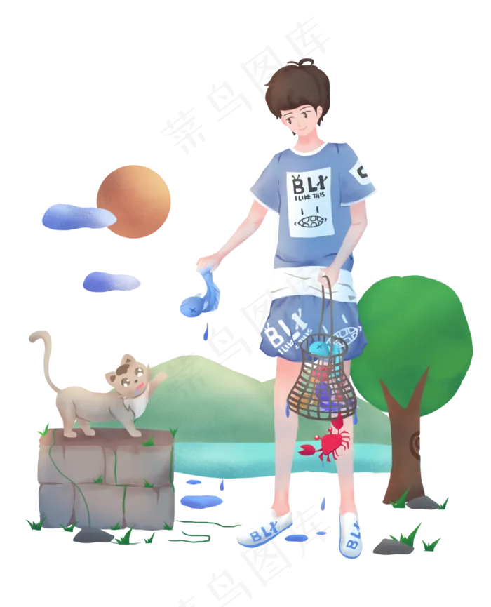 立夏猫咪玩耍
