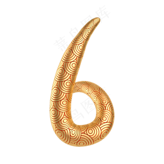 中国风新年倒计时数字6