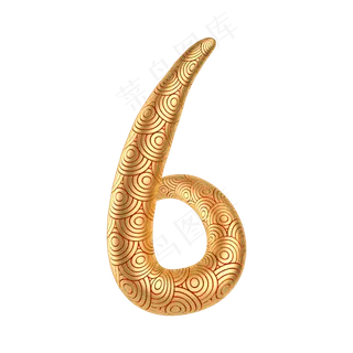 中国风新年倒计时数字6