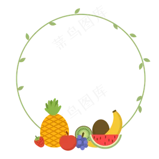 矢量水果边框