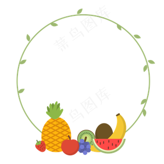 矢量水果边框