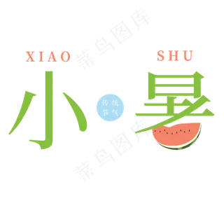 小暑绿色西瓜卡通字体设计