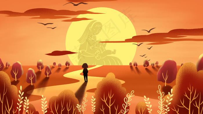 黄色系卡通手绘风感恩节配图